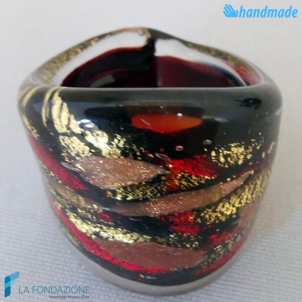 Antica Roma - Anello fedina a fascia in vetro di Murano - RINGS0104