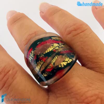 Ancient Rome band ring with aventurine | La Fondazione snc | RINGS0104