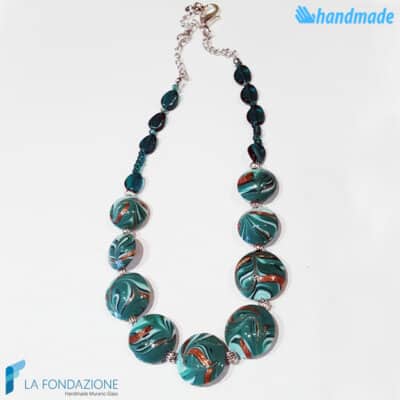 Collana Fenicio Smeraldo in vetro di Murano - COLL0099