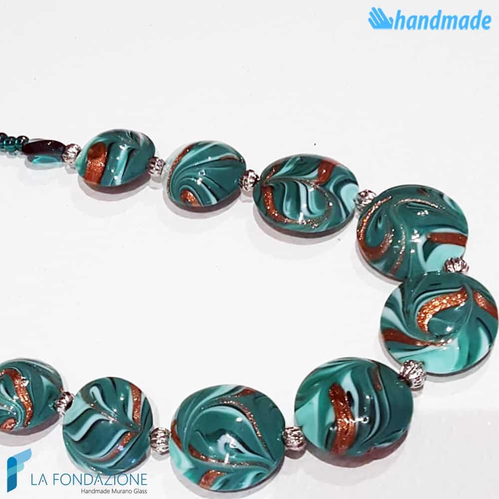 Collana Fenicio Smeraldo in vetro di Murano - COLL0099
