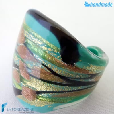 Lake – Handmade Murano glass band ring - RINGS0106