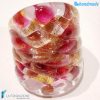 Harlequin black cherry Handmade Murano glass band ring - RINGS0107