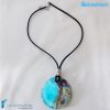 Aquamarine Chalcedony Disc Pendant - La Fondazione - PEND0067