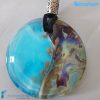 Aquamarine Chalcedony Disc Pendant - La Fondazione - PEND0067