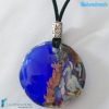 Pendente Disco Calcedonio Blu elettrico - La Fondazione - PEND0068