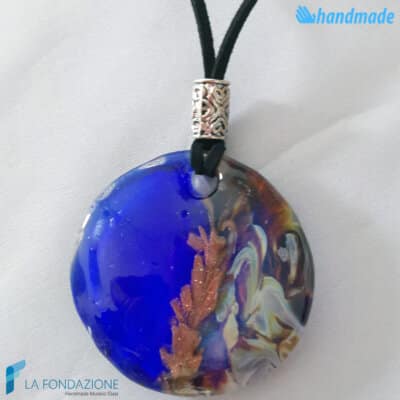 Blue Chalcedony Disc Pendant - La Fondazione - PEND0068