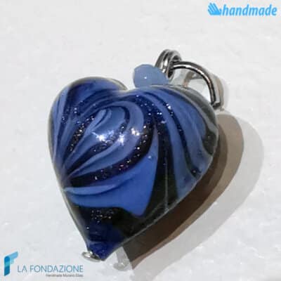 Set of 4 Phoenician Hearts Pearls handmade in Murano glass and avventurine Italy - La Fondazione - PERLA010