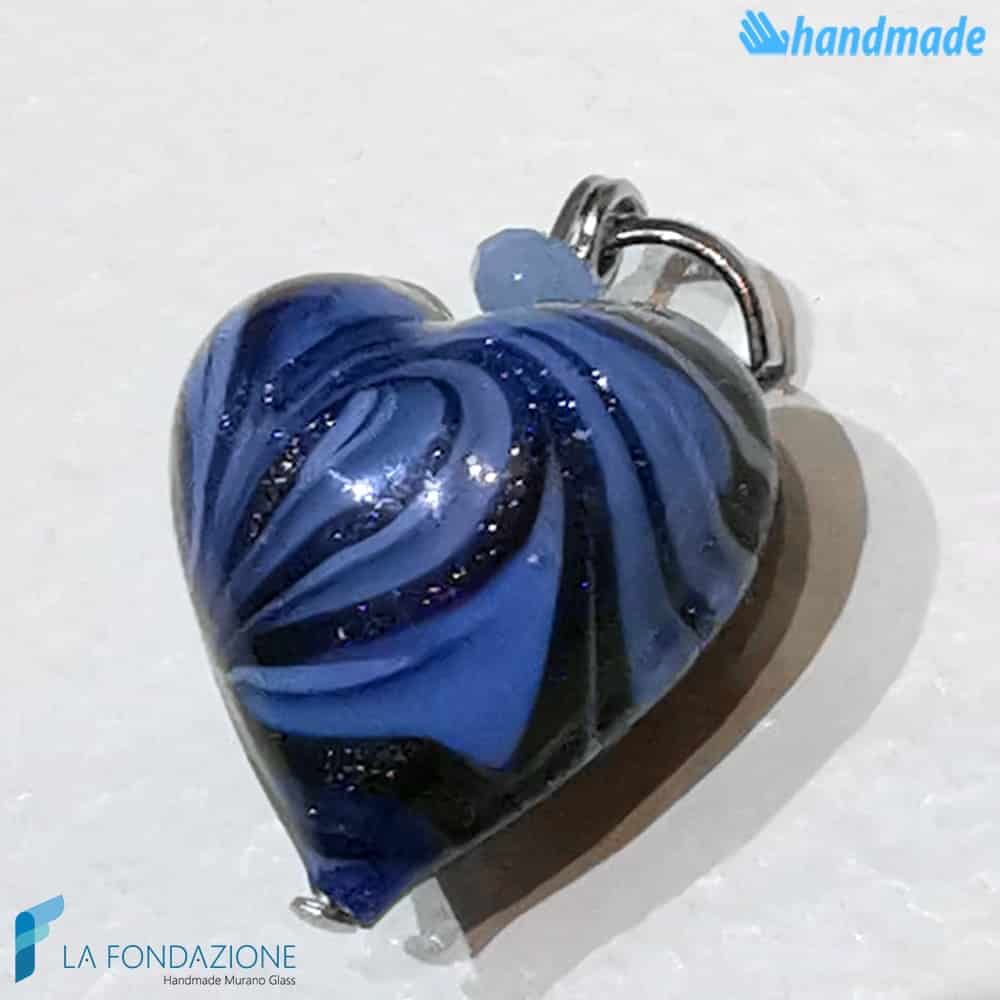 Set of 4 Phoenician Hearts Pearls handmade in Murano glass and avventurine Italy - La Fondazione - PERLA010
