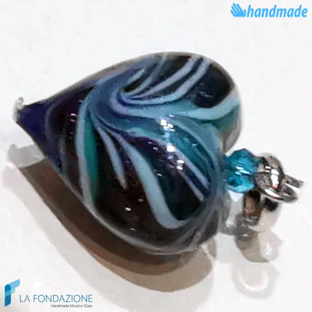 Set of 4 Phoenician Hearts Pearls handmade in Murano glass and avventurine Italy - La Fondazione - PERLA010
