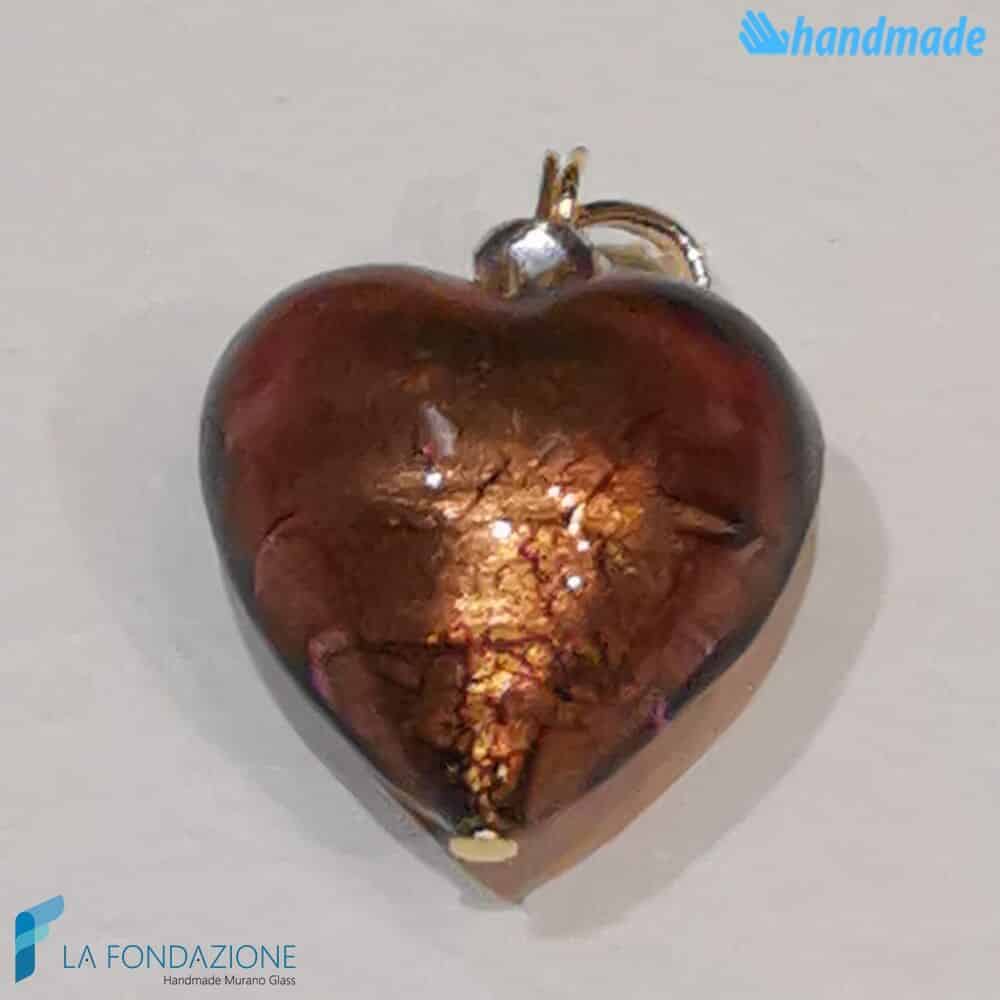 Set of 5 Soleado Hearts with gold leaf - La Fondazione - PERLA017