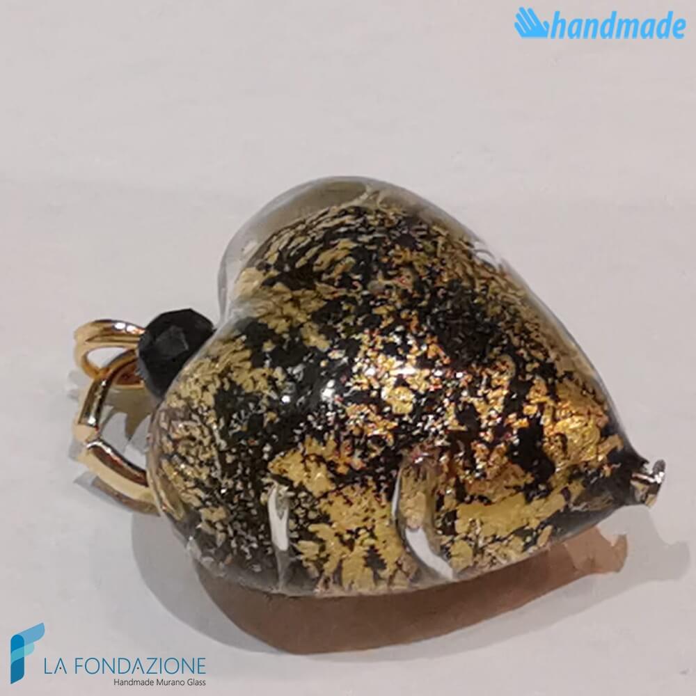Set of 5 Soleado Hearts with gold leaf - La Fondazione - PERLA017