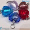Set 5 Cuori Ice con foglia argento in vetro di Murano - La Fondazione - PERLA018