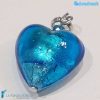 Set 5 Cuori Ice con foglia argento in vetro di Murano - La Fondazione - PERLA018
