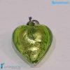 Set of 5 East Hearts with silver leaf Pearls handmade in Murano glass - La Fondazione - PERLA019