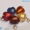 Set of 5 East Hearts with gold leaf Pearls handmade in Murano glass - La Fondazione - PERLA020