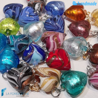 Set of 10 Mixed Hearts with Aventurine Pearls - La Fondazione - PERLA021
