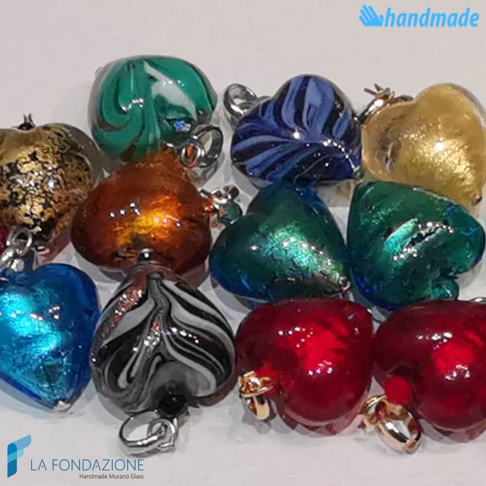 Set of 10 Mixed Hearts with Aventurine Pearls - La Fondazione - PERLA021