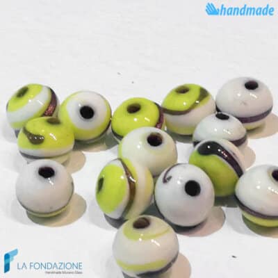 Set 20 Mini Ivory Pearls with Aventurine - La Fondazione - PERLA023
