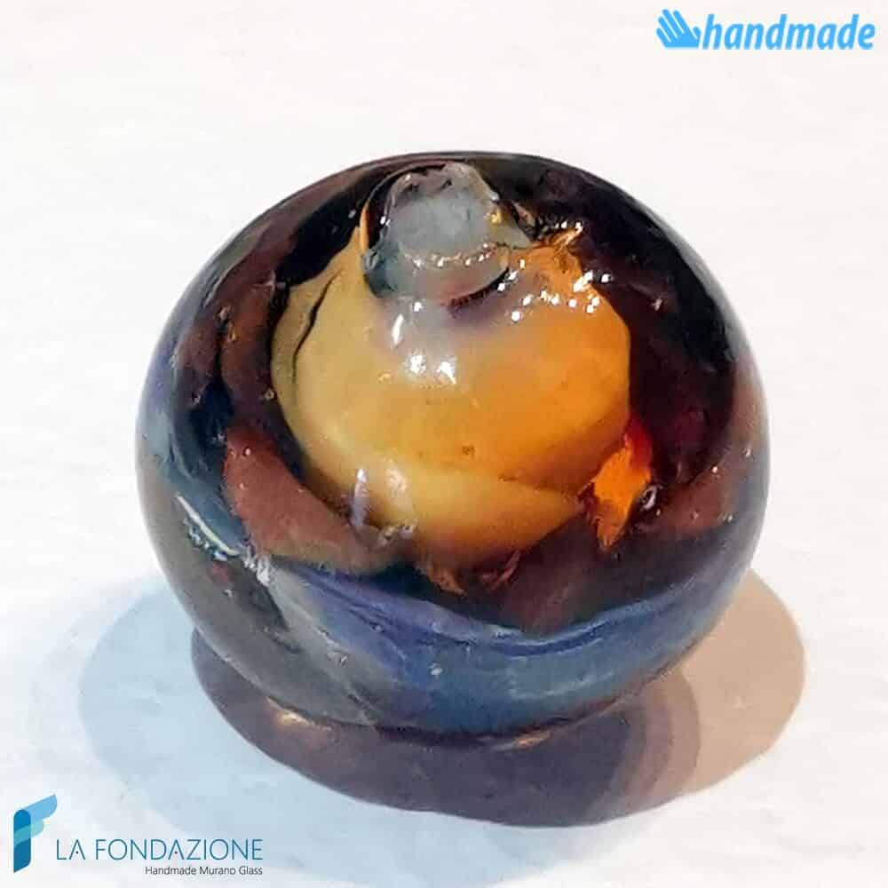 Set of 8 Chalcedony Beads 12 mm Amber - La Fondazione snc - PERLA025