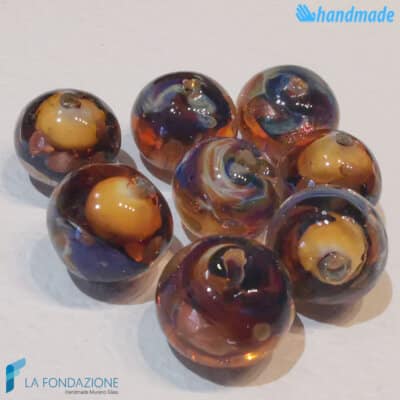 Set of 8 Chalcedony Beads 12 mm Turquoise - La Fondazione snc - PERLA026