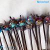 Set of 8 Chalcedony Beads 12 mm Turquoise - La Fondazione snc - PERLA026
