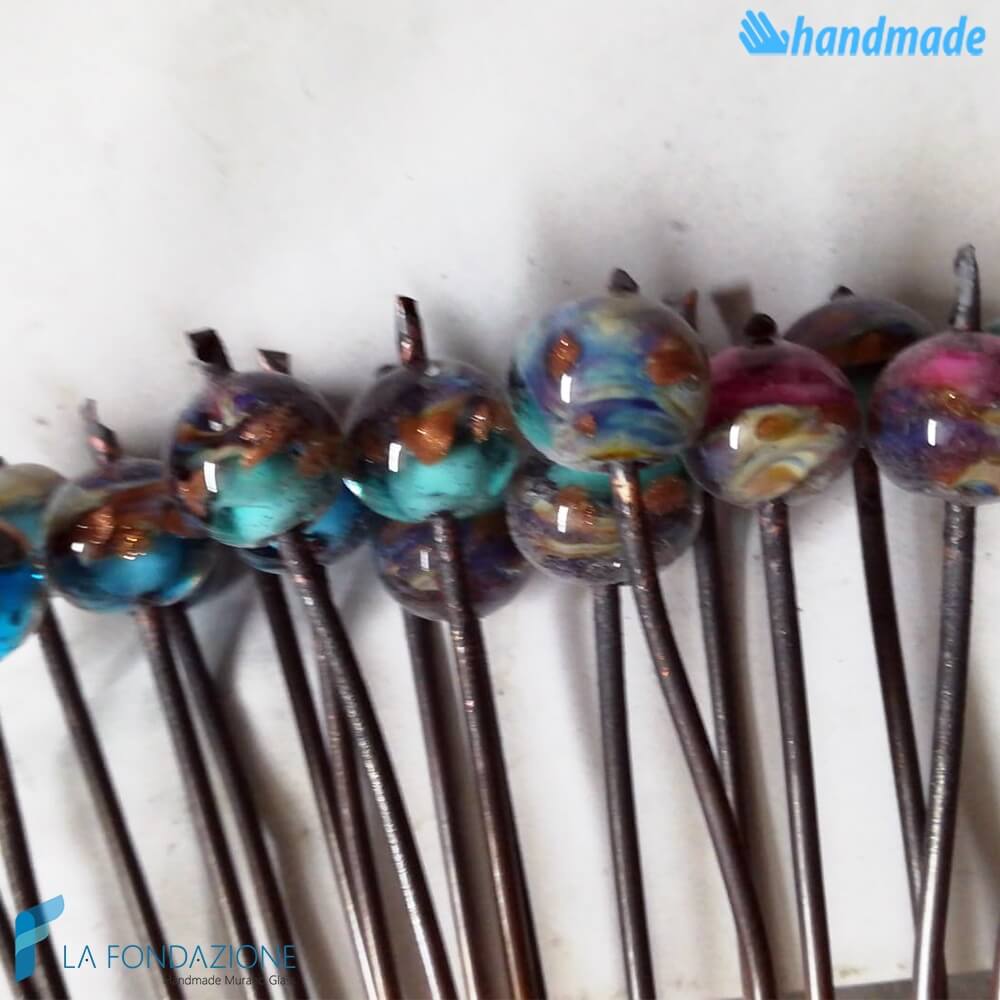 Set of 8 Chalcedony Beads 12 mm Turquoise - La Fondazione snc - PERLA026