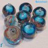 Set of 8 Chalcedony Beads 12 mm Turquoise - La Fondazione snc - PERLA026