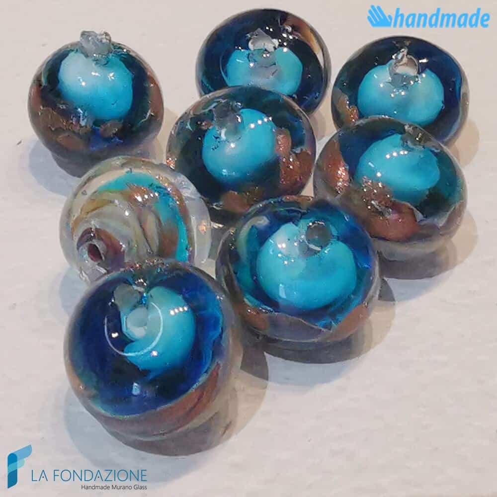 Set 8 Perle Calcedonio 12 mm Turchese - La Fondazione snc - PERLA026