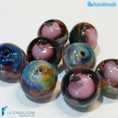 Set of 8 Chalcedony Beads 12 mm amethyst - La Fondazione snc - PERLA028