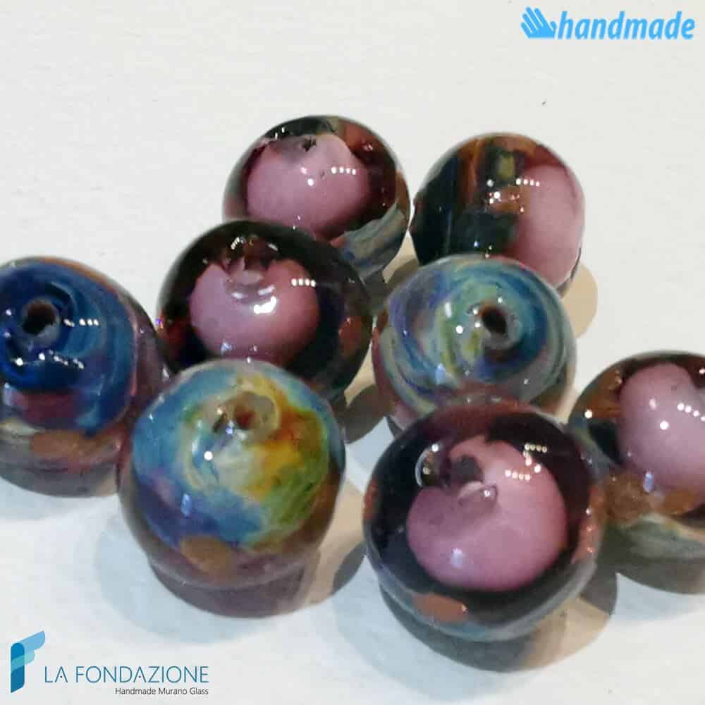 Set 8 Perle Calcedonio 12 mm Ametista - La Fondazione snc - PERLA028