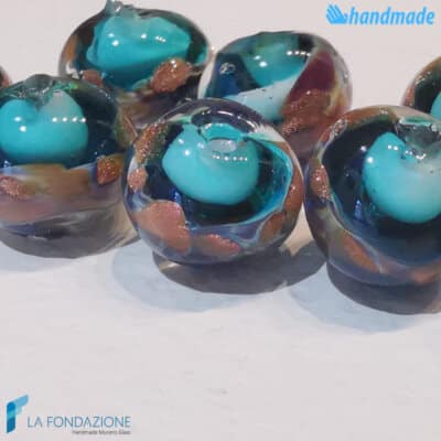 Set of 8 Chalcedony Beads 12 mm Green Water - La Fondazione snc - PERLA029