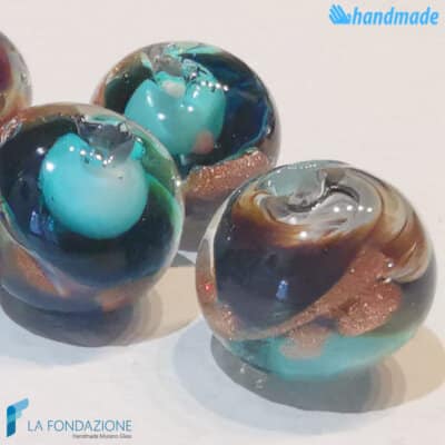 Set of 8 Chalcedony Beads 12 mm Green Water - La Fondazione snc - PERLA029