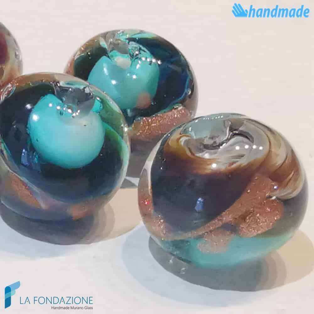 Set 8 Perle Calcedonio 12 mm Verde Acqua - La Fondazione snc - PERLA029