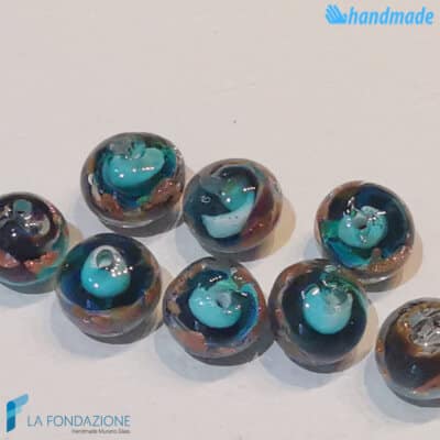 Set 8 Perle Calcedonio 12 mm Verde Acqua - La Fondazione snc - PERLA029
