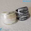 Tao Couple of Band Rings Black and white - La Fondazione snc - RINGS0121