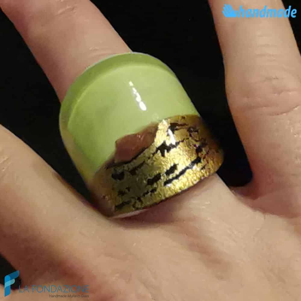 Fascia Oro Rotto Piatto Lime - La Fondazione snc - RINGS0124