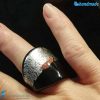 Black Flat Broken Silver Band Ring - La Fondazione snc - RINGS0125
