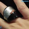 Black Flat Broken Silver Band Ring - La Fondazione snc - RINGS0125