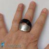 Black Flat Broken Silver Band Ring - La Fondazione snc - RINGS0125