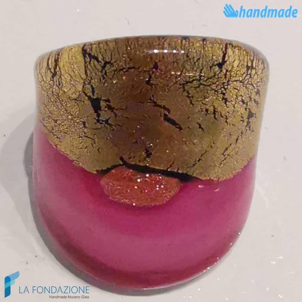 Fascia Oro Rotto Piatto Fucsia - La Fondazione snc - RINGS0126