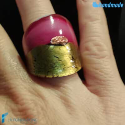 Fascia Oro Rotto Piatto Fucsia - La Fondazione snc - RINGS0126