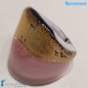 Pink Flat Broken Gold Band Ring - La Fondazione snc - RINGS0127