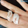 Snow Ribbon Ring with Aventurine - La Fondazione snc - RINGS0128