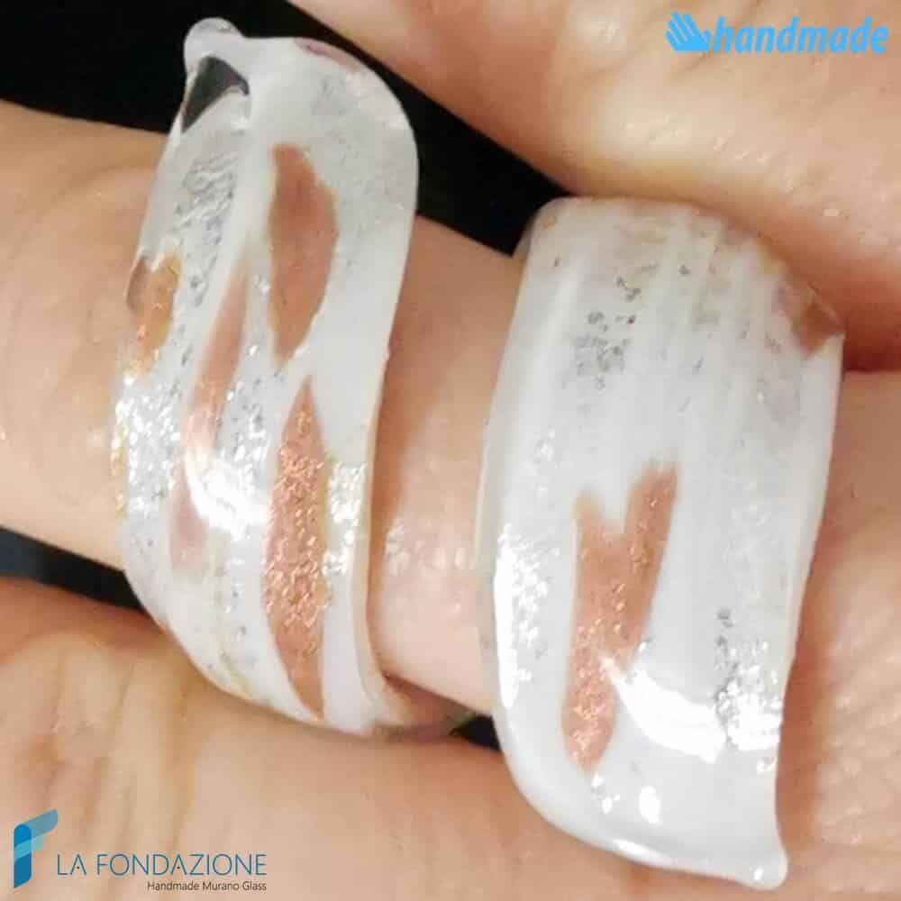 Anello a Nastro Neve con avventurina - La Fondazione snc - RINGS0128