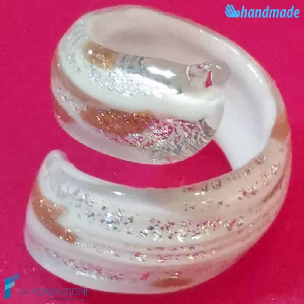 Snow Ribbon Ring with Aventurine - La Fondazione snc - RINGS0128