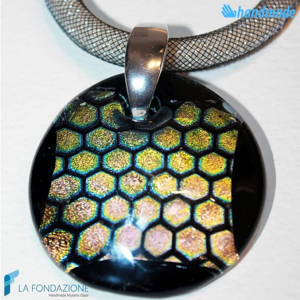 Collana Disco Dicroico in vetro di Murano - La Fondazione snc - COLL0066