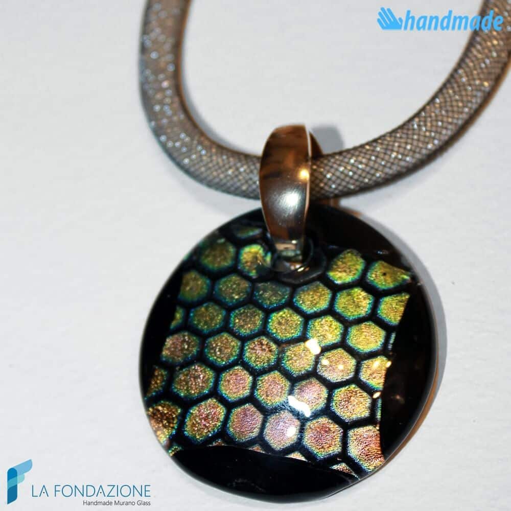 Collana Disco Dicroico in vetro di Murano - La Fondazione snc - COLL0066
