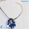 Collana Conchiglia Tre Vortici Argento Rodiata in vetro di Murano - La Fondazione snc - COLL0100