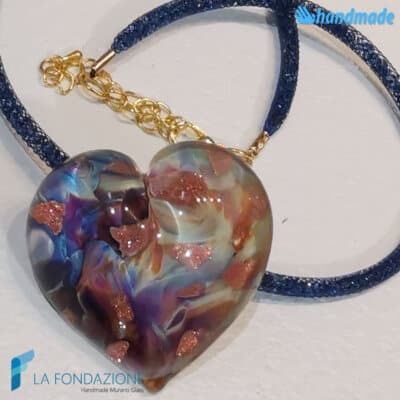 Chalcedony Heart Necklace - La Fondazione snc - COLL0104