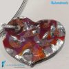 Heart Wave Rhodium Necklace handmade in Murano glass - La Fondazione snc - COLL0105